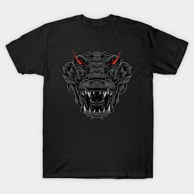 black crocodile head T-Shirt by mrasyidkvec